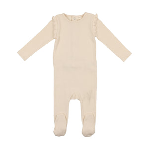Baby Girl Layette Set | Ruffle Ribbed | Stone | Lil Legs | AW22