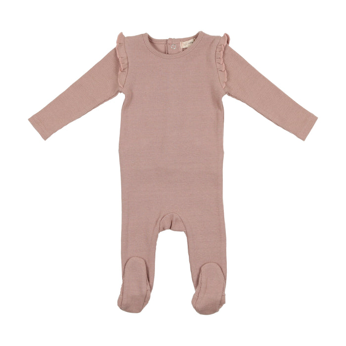 Baby Girl Layette Set | Ruffle Ribbed | Lilac | Lil Legs | AW22