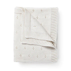 Organic Cotton Pointelle Baby Blanket Ella Ivory MakeMake Organics