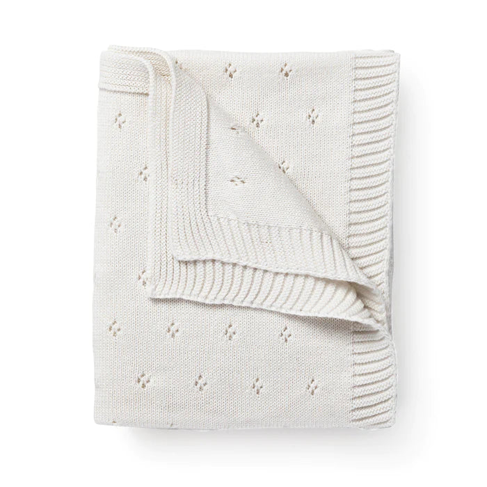Organic Cotton Pointelle Baby Blanket | Ella Ivory | MakeMake Organics
