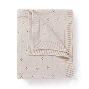 Organic Cotton Pointelle Baby Blanket | Nora Shell | MakeMake Organics
