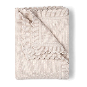 Organic Cotton Scalloped Baby Blanket | Nora Shell | MakeMake Organics