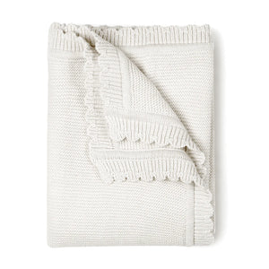 Organic Cotton Scalloped Baby Blanket | Ella Ivory | MakeMake Organics