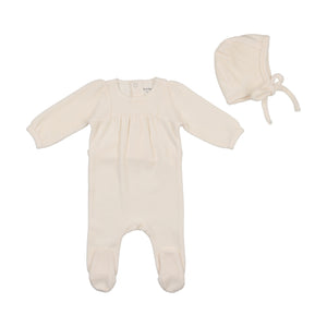 Baby Boy Layette Set | Pleated Velour | Candle Light | Bee and Dee | AW22