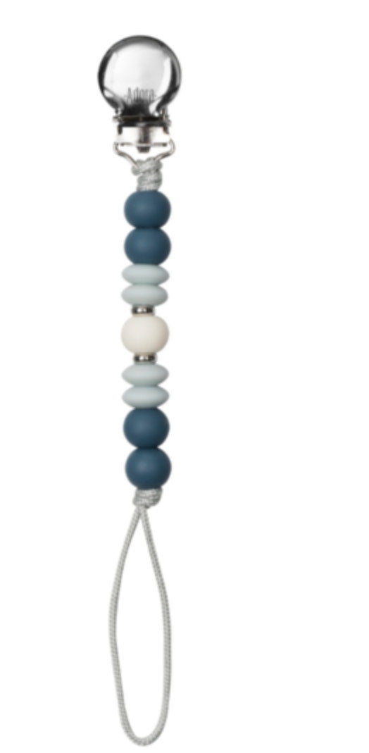 Baby Pacy Clip | Silicone Beads | Adora | Denim Sky