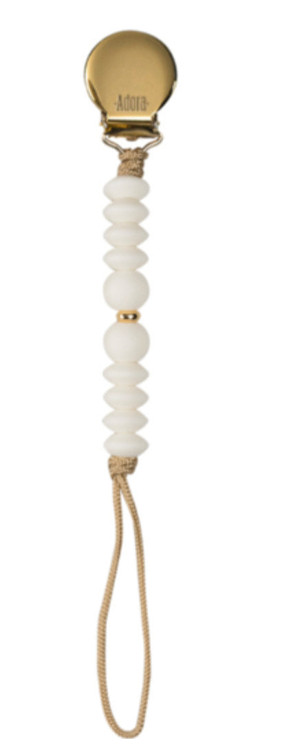 Baby Pacy Clip | Silicone Beads | Adora | Vanilla Gold Ombre