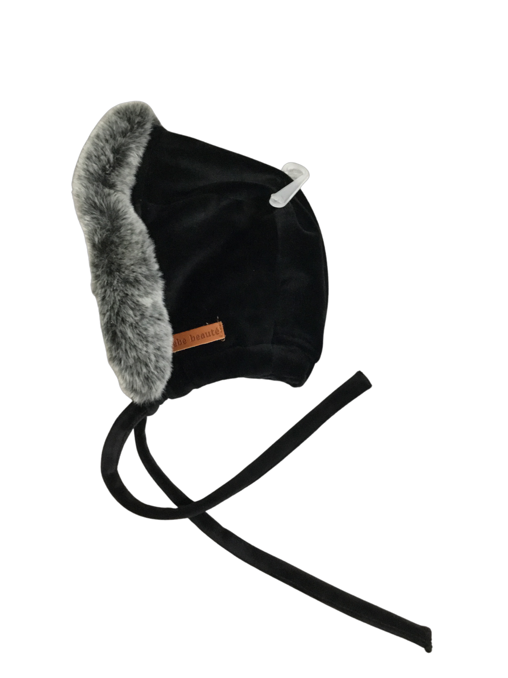 Baby Winter Hat | Fur Trim Bonnet | Black | Bebe Beute