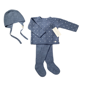 Baby Boy Knit Outfit | Snowflake Knit | Deep Blue | Martin Aranda | AW22