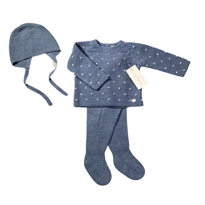Baby Boy Knit Outfit | Snowflake Knit | Deep Blue | Martin Aranda | AW22