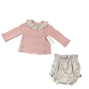 Baby Girl Knit Outfit | Floral | Pink | Martin Aranda | AW22