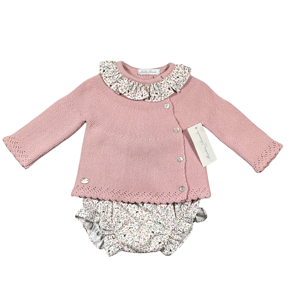 Baby Girl Knit Outfit | Floral | Pink | Martin Aranda | AW22