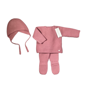 Baby Girl Knit Outfit | Classic Knit | Pink | Martin Aranda | AW22