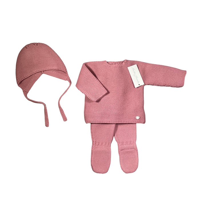 Baby Girl Knit Outfit | Classic Knit | Pink | Martin Aranda | AW22