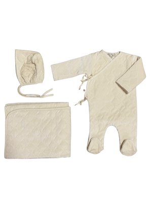 Baby Layette Set |  Melides Padded Velour | Natural | Bebe Organic | AW22