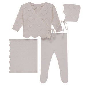Baby Neutral Layette Set | Scalloped Knit | White | Bondoux | SS23