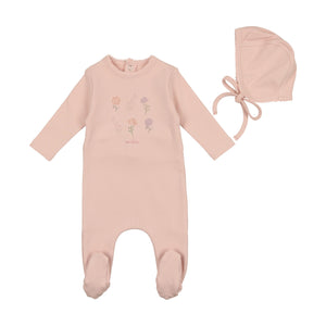 Baby Girl Layette Set | Soft Leafy Print | Pearl Pink | Bee and Dee | SS23