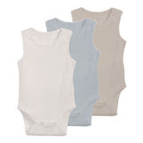Undershirt 3 Pack/ Tank | Blue-Tan-Ivory | Ribbed | Ely's & Co