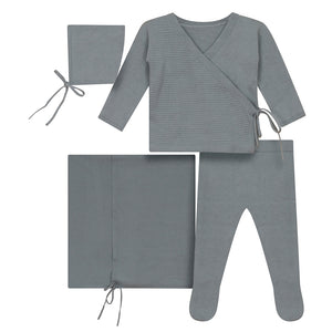 Baby Boy 2 Piece Set | Wrap Style Knit | Blue | Bondoux | SS23