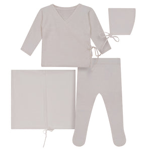Baby Neutral Layette Set | Wrap Style Knit | White | Bondoux | SS23
