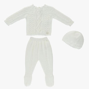 Baby Layette Bris Set | Cable Knit | Winter White | Martin Aranda | AW22
